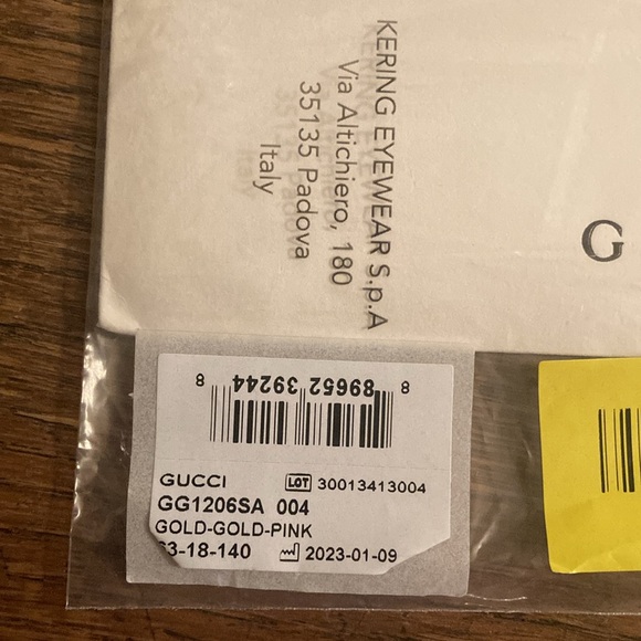 Gucci GG Gold-Gold-Pink Sunglasses Full Inclusion NWT - Picture 12 of 12